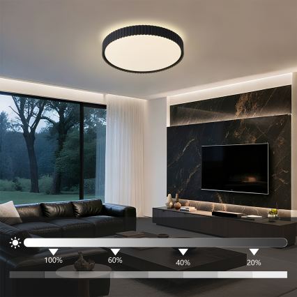 Brilagi - dimeriuojamas LED lubų šviestuvas ORINO LED/54W/230V 3000-6000K juoda skersm. 43 cm + su nuotoliniu pulteliu