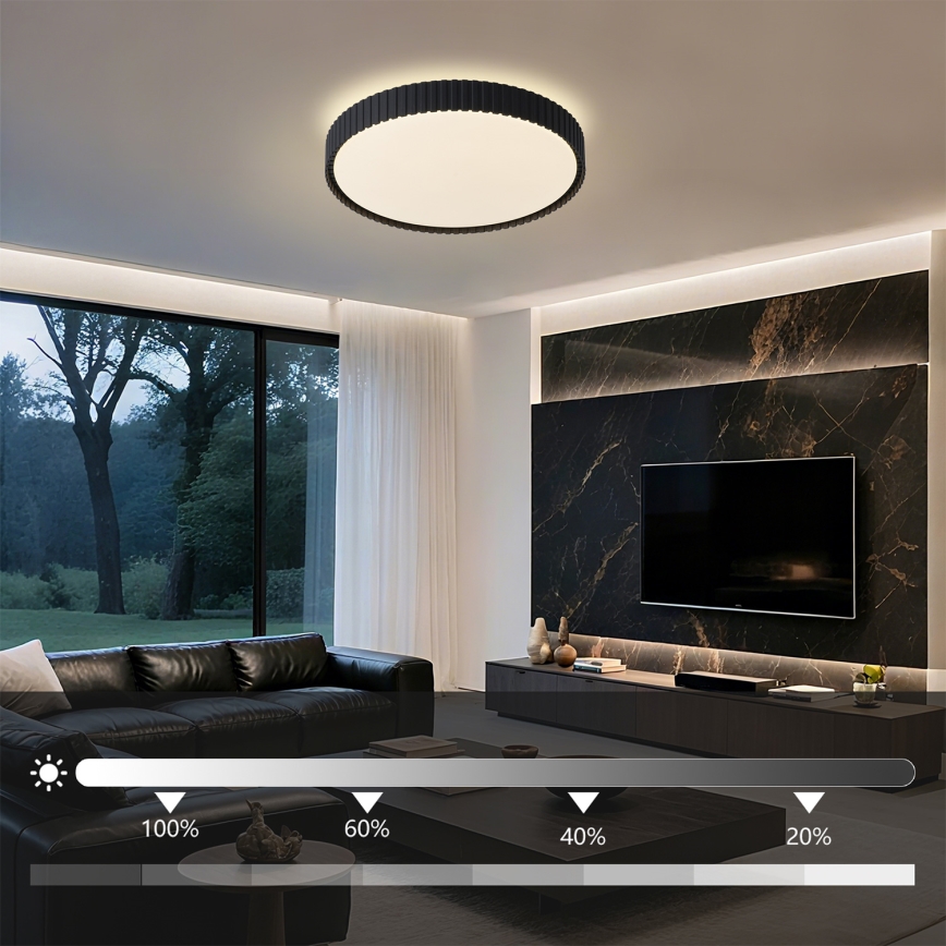 Brilagi - dimeriuojamas LED lubų šviestuvas ORINO LED/54W/230V 3000-6000K juoda skersm. 43 cm + su nuotoliniu pulteliu