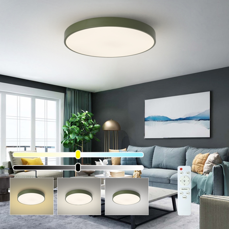 Brilagi - LED Dimeriuojamas lubinis šviestuvas POOL LED/60W/230V 3000-6000K skersmuo 60 cm žalias + su nuotoliniu valdymu