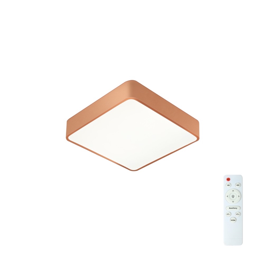 BRILAGI - Dimeriuojamas LED lubinis šviestuvas POOL SQUARE LED/36W/230V 3000-6000K 40x40 cm bronzinis + su nuotoliniu pulteliu