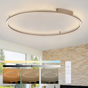 Brilagi - reguliuojamas LED lubinis šviestuvas PORTOFINO LED/85W/230V 3000-6000K skersmuo 120 cm smėlio spalvos + nuotolinio valdymo pultas