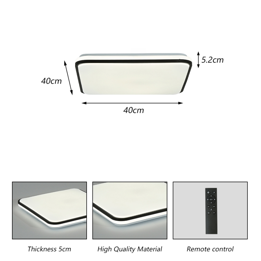 Brilagi - Reguliuojamas lubinis šviestuvas SMART LED/24W/230V 43x43 cm 3000-6000K Wi-Fi Tuya Beacon + nuotolinis valdymas