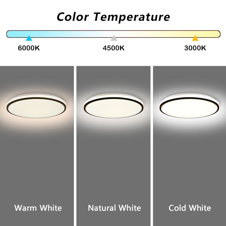 Brilagi - Dimeriuojamas SMART LED lubinis šviestuvas LED/36W/230V Ø 48 cm 3000-6000K Wi-Fi Tuya Beacon + nuotolinis valdymas