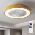 Brilagi - reguliuojamas LED lubinis šviestuvas su ventiliatoriumi LED/38W/230V 3000-6500K 3000-6500K Ø 50 cm auksinė/ąžuolas + nuotolinio valdymo pultas