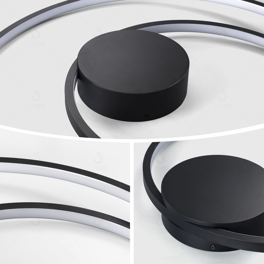 Brilagi - LED dimeriu reguliuojamas lubų šviestuvas TWISTER LED/105W/230V 3000-6000K skersmuo 100 cm juodas + nuotolinis valdymas