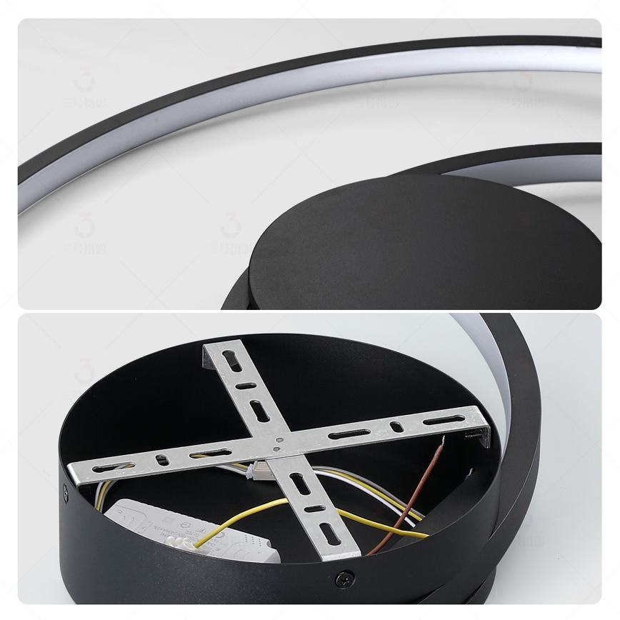 Brilagi - LED dimeriu reguliuojamas lubų šviestuvas TWISTER LED/105W/230V 3000-6000K skersmuo 100 cm juodas + nuotolinis valdymas