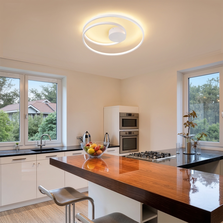 Brilagi - Dimeriuojamas LED lubų šviestuvas TWISTER LED/48W/230V 3000-6000K skersmuo 50 cm baltas + nuotolinis pultas