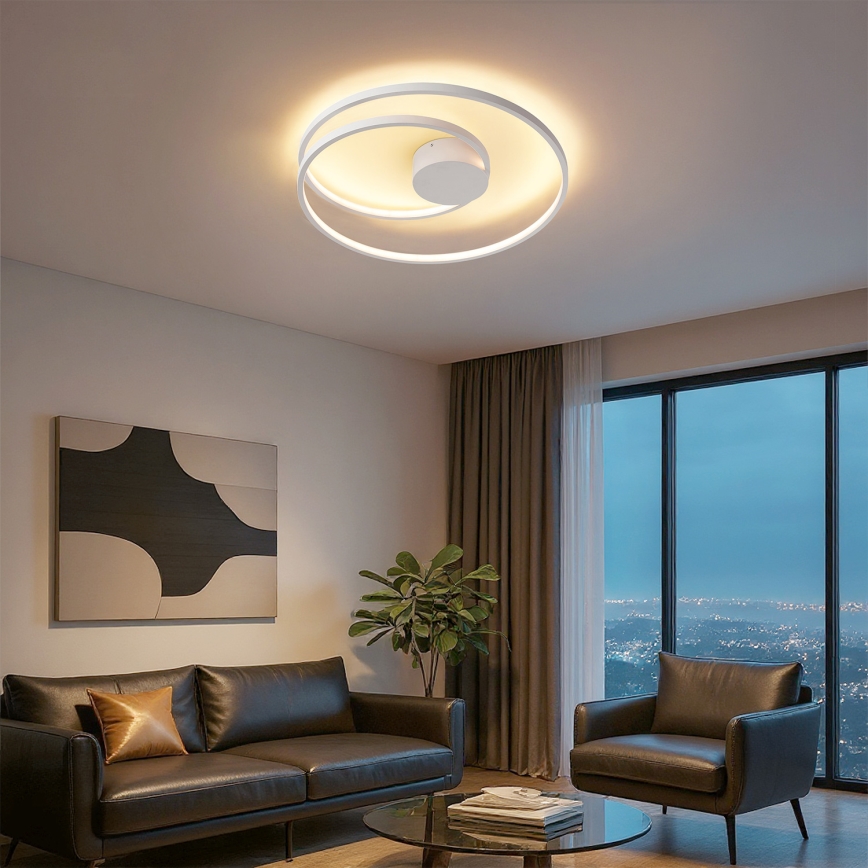 Brilagi - Dimeriuojamas LED lubų šviestuvas TWISTER LED/48W/230V 3000-6000K skersmuo 50 cm baltas + nuotolinis pultas