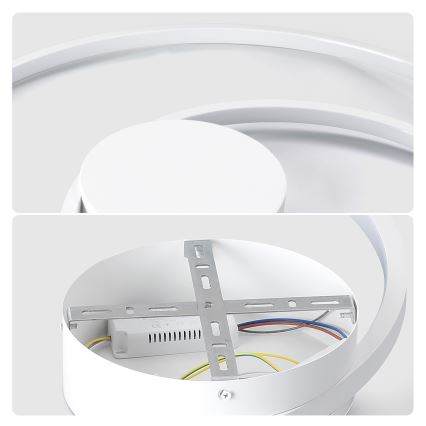 Brilagi - Dimeriuojamas LED lubų šviestuvas TWISTER LED/48W/230V 3000-6000K skersmuo 50 cm baltas + nuotolinis pultas