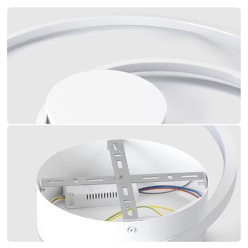 Brilagi - Dimeriuojamas LED lubų šviestuvas TWISTER LED/48W/230V 3000-6000K skersmuo 50 cm baltas + nuotolinis pultas