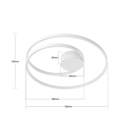 Brilagi - Dimeriuojamas LED lubų šviestuvas TWISTER LED/48W/230V 3000-6000K skersmuo 50 cm baltas + nuotolinis pultas
