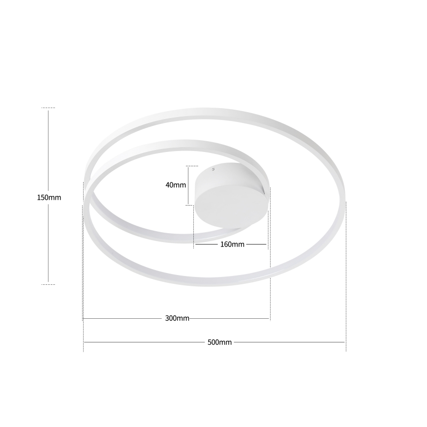 Brilagi - Dimeriuojamas LED lubų šviestuvas TWISTER LED/48W/230V 3000-6000K skersmuo 50 cm baltas + nuotolinis pultas
