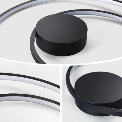 Brilagi - Dimeriuojamas LED lubinis šviestuvas TWISTER LED/48W/230V 3000-6000K, skersmuo 50 cm, juodas + nuotolinis valdymas