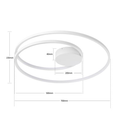 Brilagi - dimeriuojamas LED lubų šviestuvas TWISTER LED/75 W/230 V 3000–6000 K Ø 70 cm baltas + nuotolinis valdymas