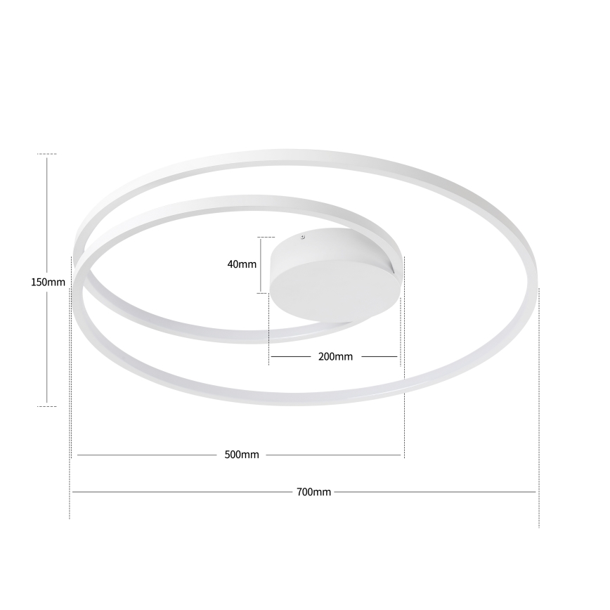 Brilagi - dimeriuojamas LED lubų šviestuvas TWISTER LED/75 W/230 V 3000–6000 K Ø 70 cm baltas + nuotolinis valdymas