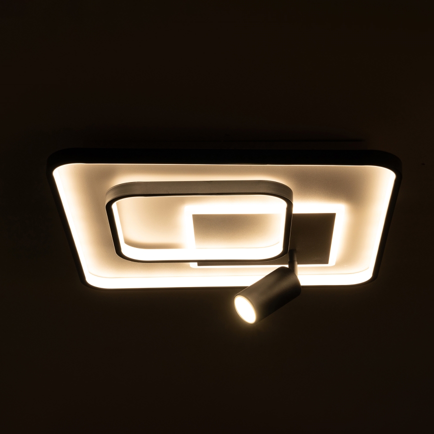 BRILAGI - Reguliuojamas LED lubinis šviestuvas UNITY LED/75W/230V + 1xGU10/3W 3000-6000K 50x50 cm balta/juoda + su nuotoliniu pulteliu