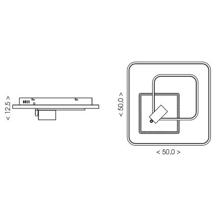 Brilagi - Reguliuojamas LED lubinis šviestuvas UNITY LED/75W/230V + 1xGU10/3W 3000-6000K 50x50 cm balta/juoda + su nuotoliniu pulteliu