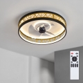 BRILAGI - Reguliuojamas LED lubinis ventiliatorius LED/34W/230V 3000-6500K skers. 50 cm juodas/auksinis + nuotolinis pultas
