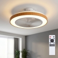 Brilagi - reguliuojamas LED lubinis ventiliatorius LED/38W/230V 3000-6500K Ø 50 cm balta/ruda + nuotolinio valdymo pultas