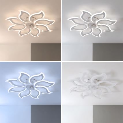Brilagi - LED lubinis ventiliatorius su reguliuojamu apšvietimu LED/44W/230V 3000-6500K skersmuo 90 cm balta + nuotolinis valdymas