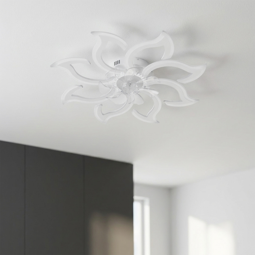Brilagi - LED lubinis ventiliatorius su reguliuojamu apšvietimu LED/44W/230V 3000-6500K skersmuo 90 cm balta + nuotolinis valdymas