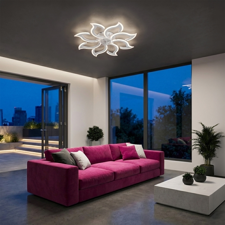 Brilagi - LED lubinis ventiliatorius su reguliuojamu apšvietimu LED/44W/230V 3000-6500K skersmuo 90 cm balta + nuotolinis valdymas
