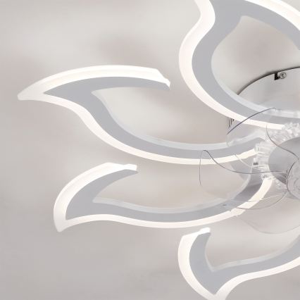 Brilagi - LED lubinis ventiliatorius su reguliuojamu apšvietimu LED/44W/230V 3000-6500K skersmuo 90 cm balta + nuotolinis valdymas