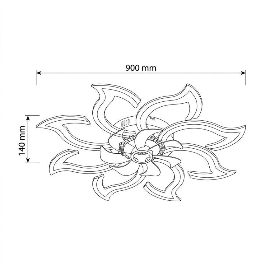 Brilagi - LED lubinis ventiliatorius su reguliuojamu apšvietimu LED/44W/230V 3000-6500K skersmuo 90 cm balta + nuotolinis valdymas