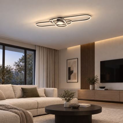 BRILAGI - pritemdomas LED lubų šviestuvas APOLLO LED/58W/230V 3000-6500K 43,2x101,2 cm juodas + nuotolinis valdymas