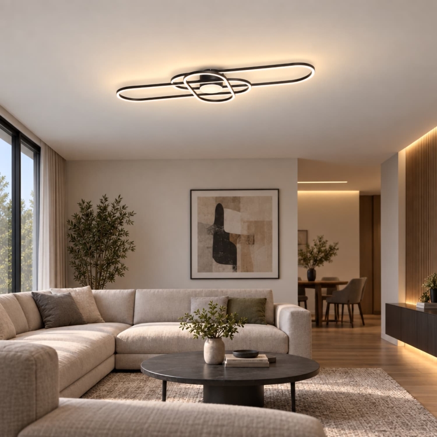 BRILAGI - pritemdomas LED lubų šviestuvas APOLLO LED/58W/230V 3000-6500K 43,2x101,2 cm juodas + nuotolinis valdymas