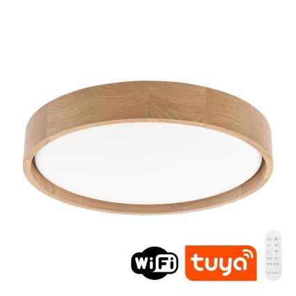 Brilagi - Dimeriuojamas LED lubų šviestuvas MANAROLA SMART LED/24W/230V 3000-6000K Wi-Fi Tuya Beacon skersmuo 41 cm ąžuolas + nuotolinis valdymas