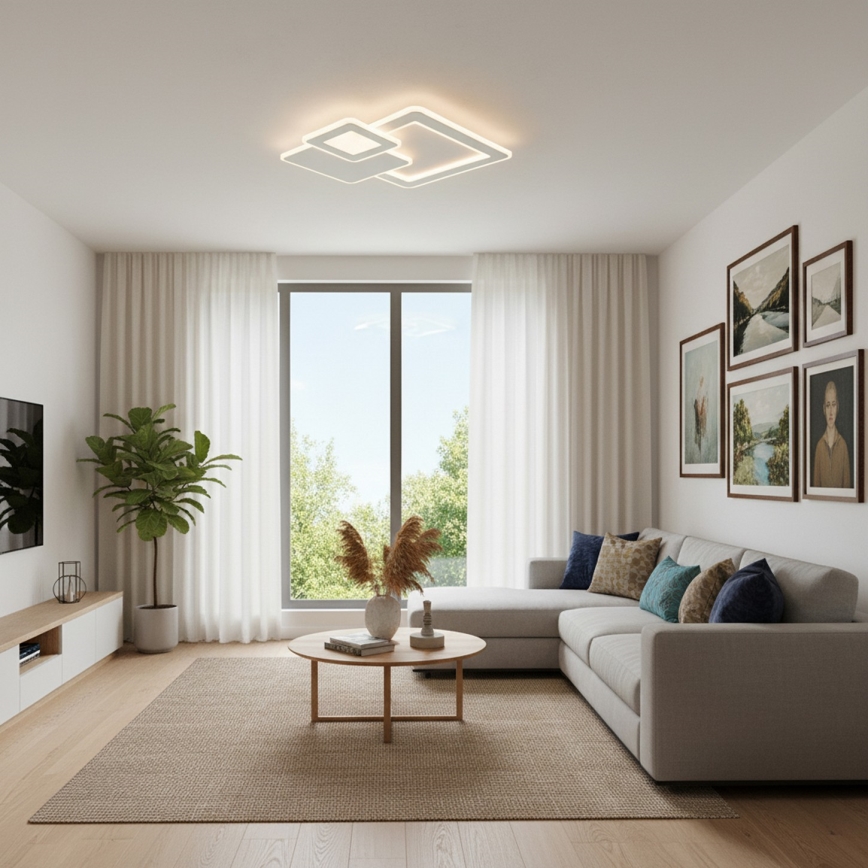 Brilagi - Reguliuojamas LED lubinis šviestuvas MODERN LED/93W/230V 3000-6000K 48,5x48,5 cm + su nuotoliniu pulteliu