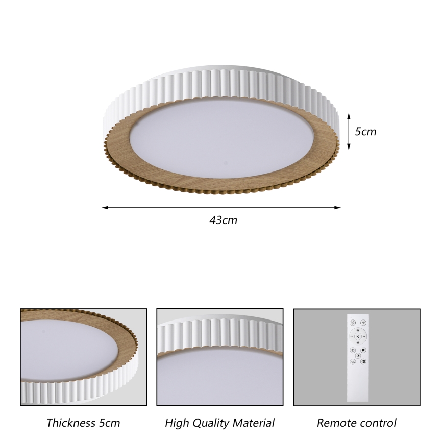 Brilagi - NEXO dimeriuojamas LED lubų šviestuvas LED/48W/230V 3000-6000K balta, skersmuo 43 cm + nuotolinis valdymas