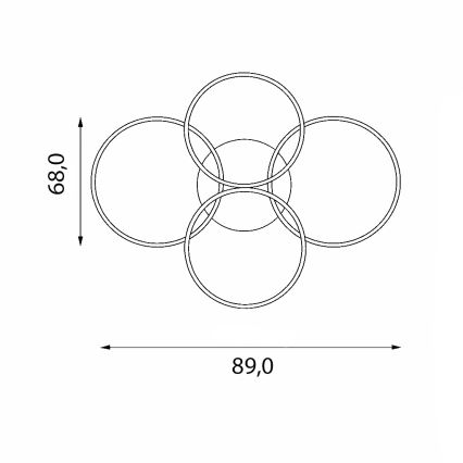 Brilagi - LED reguliuojamas lubų šviestuvas ORBITS LED/52W/230V 3000-6000K + nuotolinis valdymas