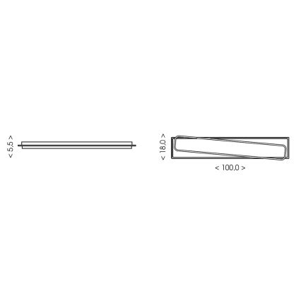 Brilagi - dimeriuojamas LED lubinis šviestuvas OUTLINE LED/90W/230V 3000-6000K 18x100 cm balta/juoda + nuotolinio valdymo pultas