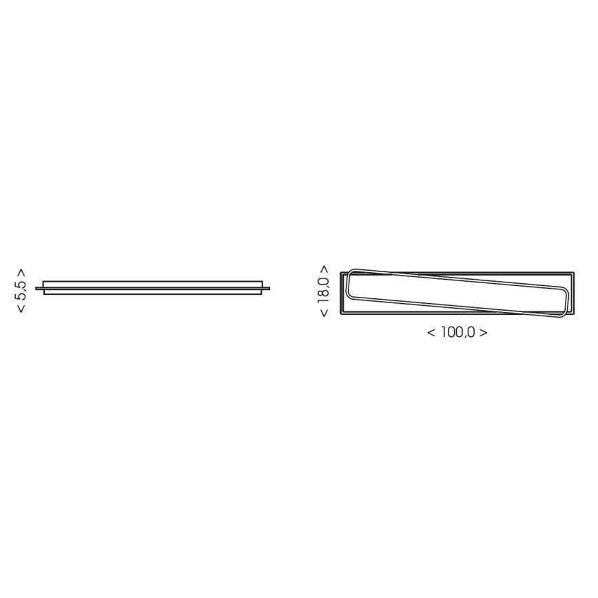 Brilagi - dimeriuojamas LED lubinis šviestuvas OUTLINE LED/90W/230V 3000-6000K 18x100 cm balta/juoda + nuotolinio valdymo pultas