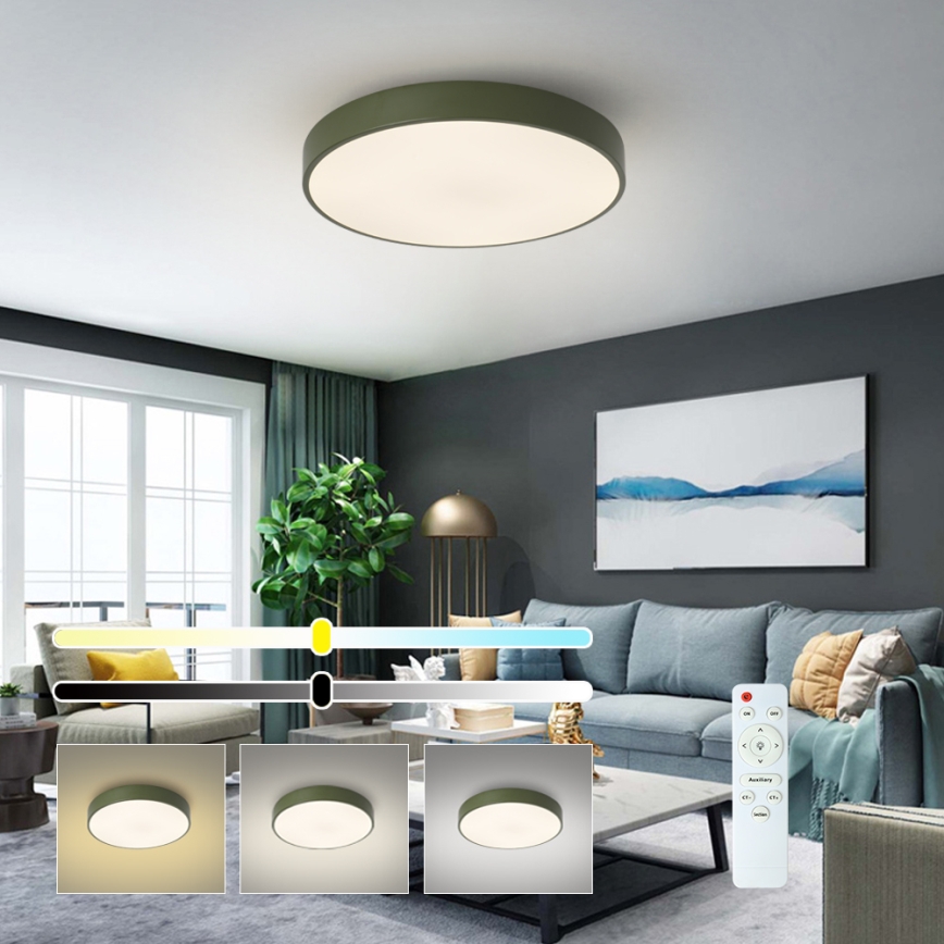 Brilagi - dimeriuojamas lubinis LED šviestuvas POOL LED/60W/230V 3000-6000K Ø 50 cm žalias + nuotolinis valdymas