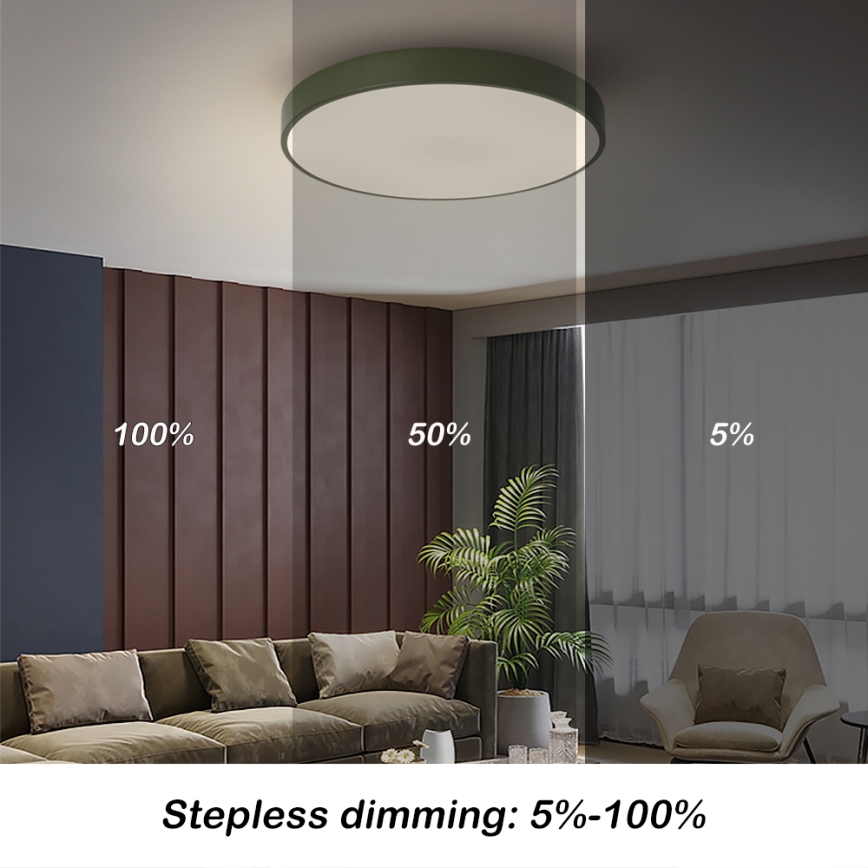 Brilagi - dimeriuojamas lubinis LED šviestuvas POOL LED/60W/230V 3000-6000K Ø 50 cm žalias + nuotolinis valdymas
