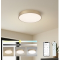 BRILAGI - Reguliuojamas LED lubų šviestuvas POOL SMART LED/48W/230V 3000-6000K, skersmuo 40 cm, Wi-Fi Tuya, auksinis + su nuotoliniu pulteliu
