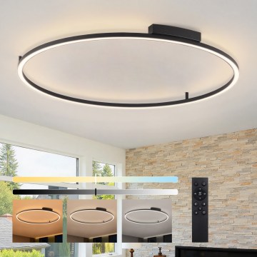 Brilagi - reguliuojamas LED lubų šviestuvas PORTOFINO LED/85W/230V 3000-6000K, skersmuo 120 cm, juodas + nuotolinis valdymas
