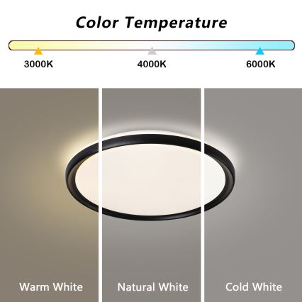 Brilagi - reguliuojamas LED lubų šviestuvas RIVO LED/72W/230V 3000-6000K juodas, skersmuo 50 cm + nuotolinis valdymas