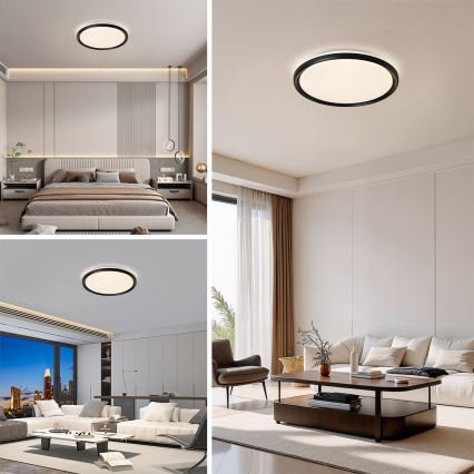 Brilagi - reguliuojamas LED lubų šviestuvas RIVO LED/72W/230V 3000-6000K juodas, skersmuo 50 cm + nuotolinis valdymas