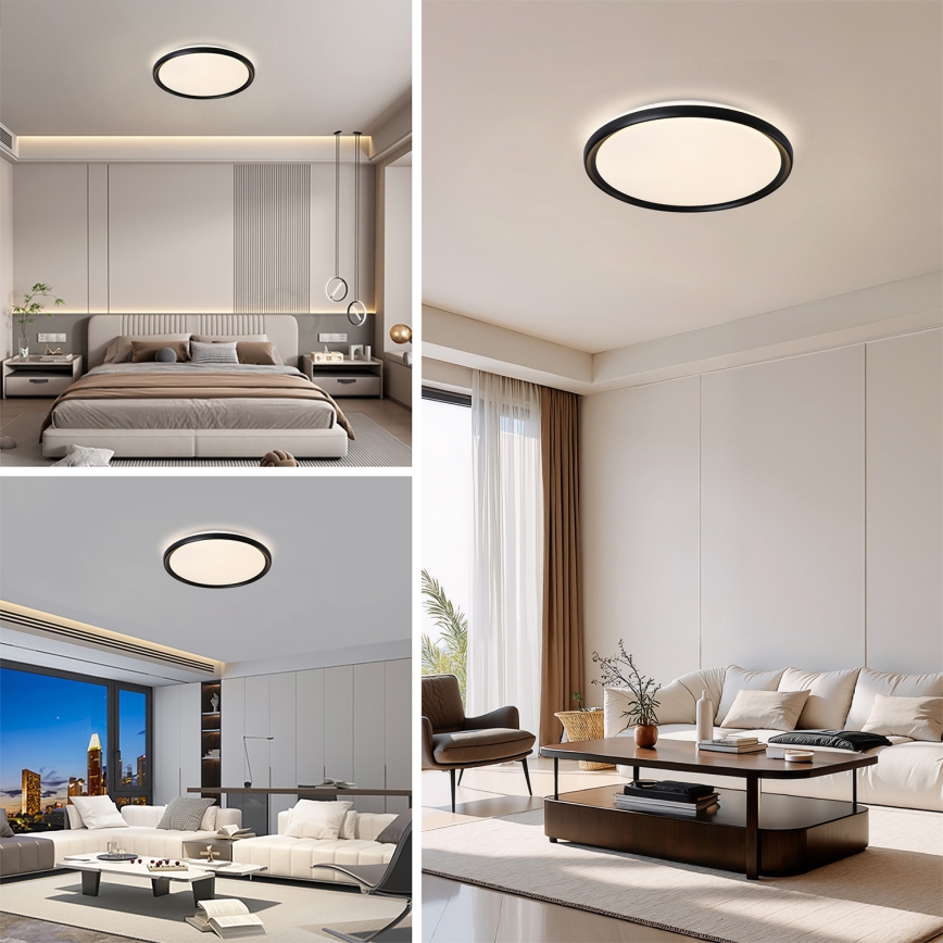 Brilagi - reguliuojamas LED lubų šviestuvas RIVO LED/72W/230V 3000-6000K juodas, skersmuo 50 cm + nuotolinis valdymas