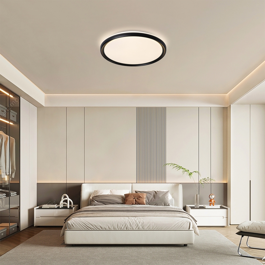 Brilagi - reguliuojamas LED lubų šviestuvas RIVO LED/72W/230V 3000-6000K juodas, skersmuo 50 cm + nuotolinis valdymas