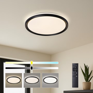 Brilagi - reguliuojamas LED lubų šviestuvas RIVO LED/72W/230V 3000-6000K juodas, skersmuo 50 cm + nuotolinis valdymas