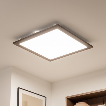 Brilagi - Reguliuojamas LED lubų šviestuvas SLIMFRAME WOOD LED/58W/230V 64x64 cm 3000-6000K tamsiai ruda + nuotolinis valdymas