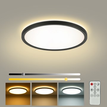 Brilagi - Reguliuojamas LED lubų šviestuvas ULTRA SLIM LED/18W/230V 2700-6500K skersmuo 30 cm juodas + nuotolinis pultelis