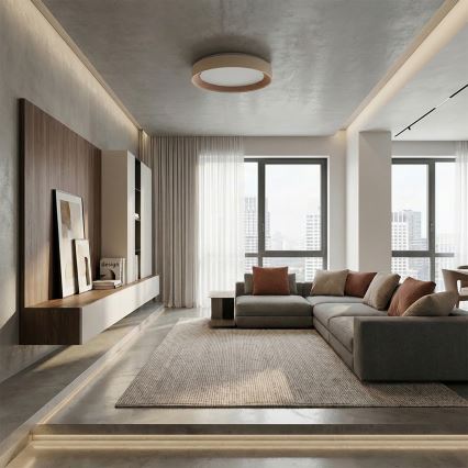 Brilagi - LED dimeriuojamas lubinis šviestuvas WALDO LED/48W/230V 3000–6500K Ø 40 cm smėlinis/auksinis + su nuotoliniu pulteliu