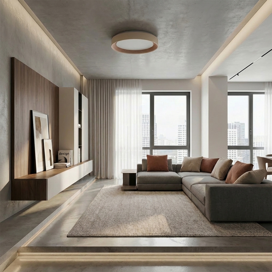 Brilagi - LED dimeriuojamas lubinis šviestuvas WALDO LED/48W/230V 3000–6500K Ø 40 cm smėlinis/auksinis + su nuotoliniu pulteliu