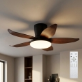 Brilagi - reguliuojamas LED lubų ventiliatorius LED/32W/230V 3000-6500K skersmuo 95 cm juodas/rudas + nuotolinis valdymas